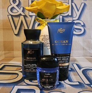 NWT Bath & Body Works Ocean Mini Bodycare Set - Blue and Black